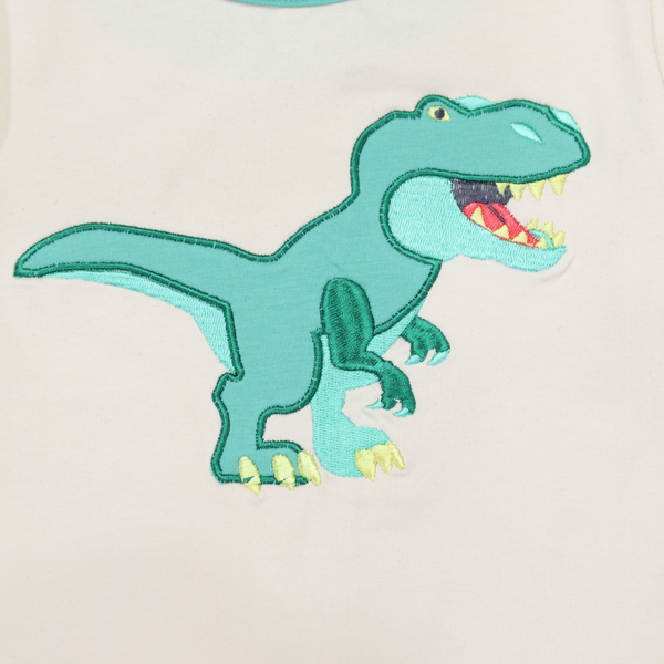 T-Rex Applique Tee - Beige