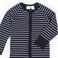Striped Zip cotton Romper - Blue