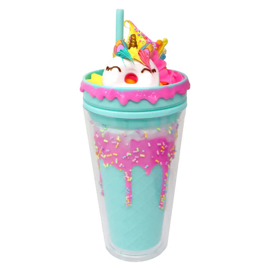 Unicorn Donut Drinking Cup - Blue