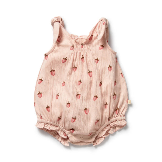 Strawberry Kisses Organic Playsuit
