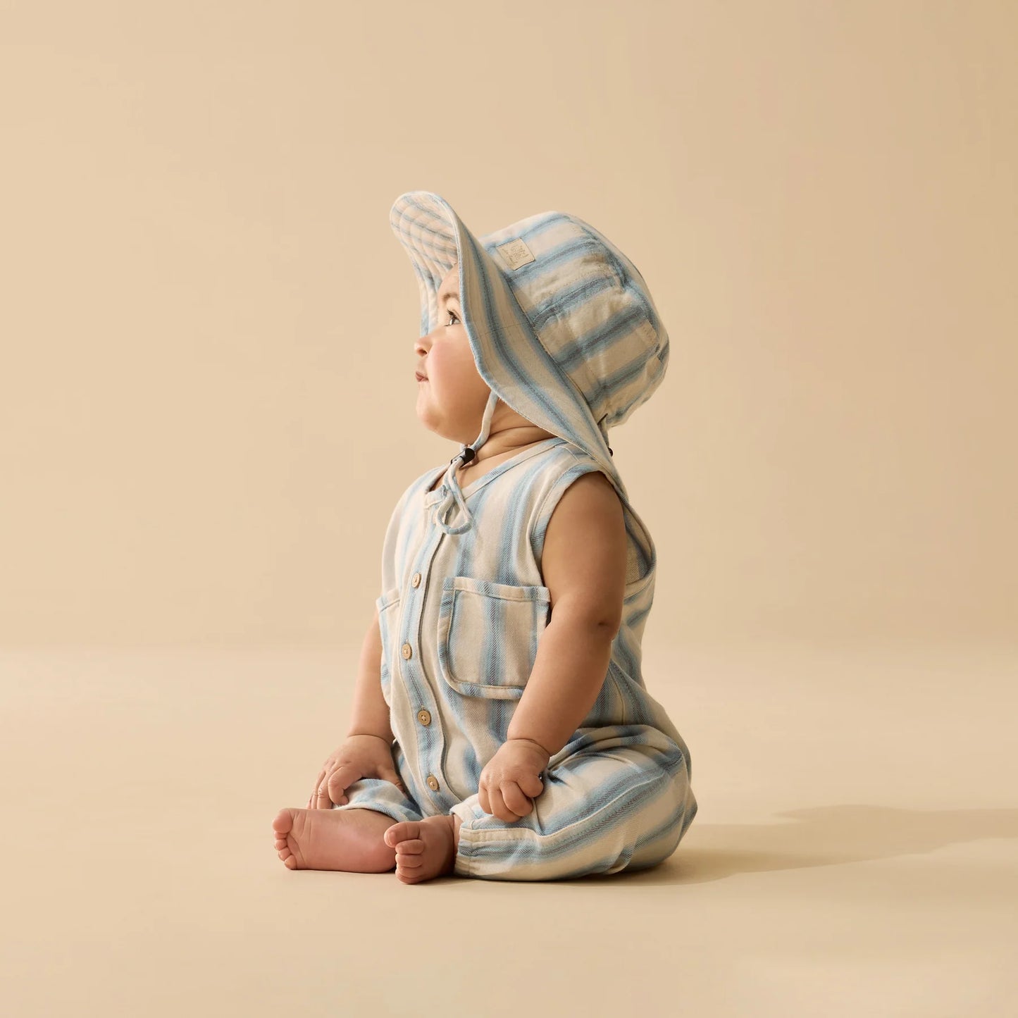 Deep Blue Stripe Organic Growsuit