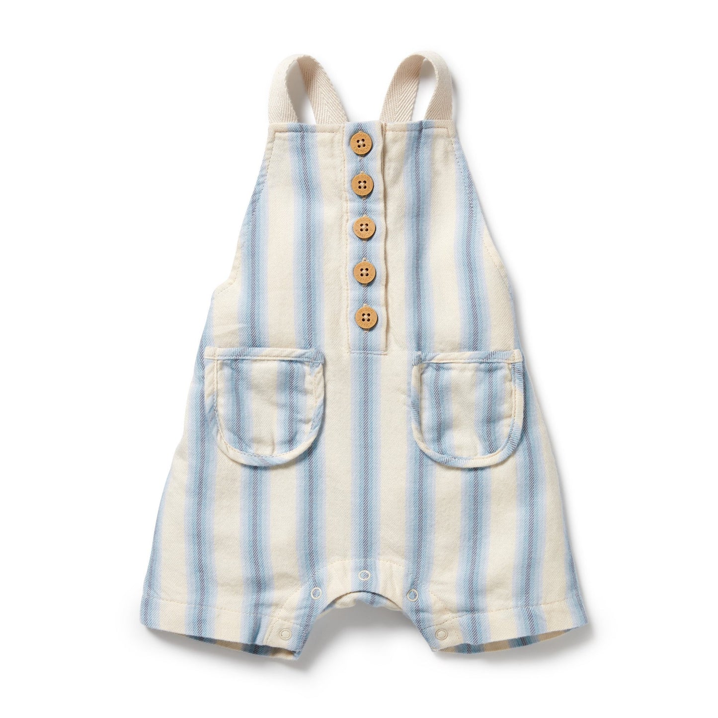 Deep Blue Stripe Organic Overalls