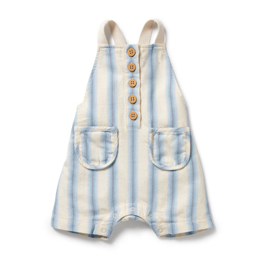 Deep Blue Stripe Organic Overalls
