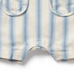 Deep Blue Stripe Organic Overalls