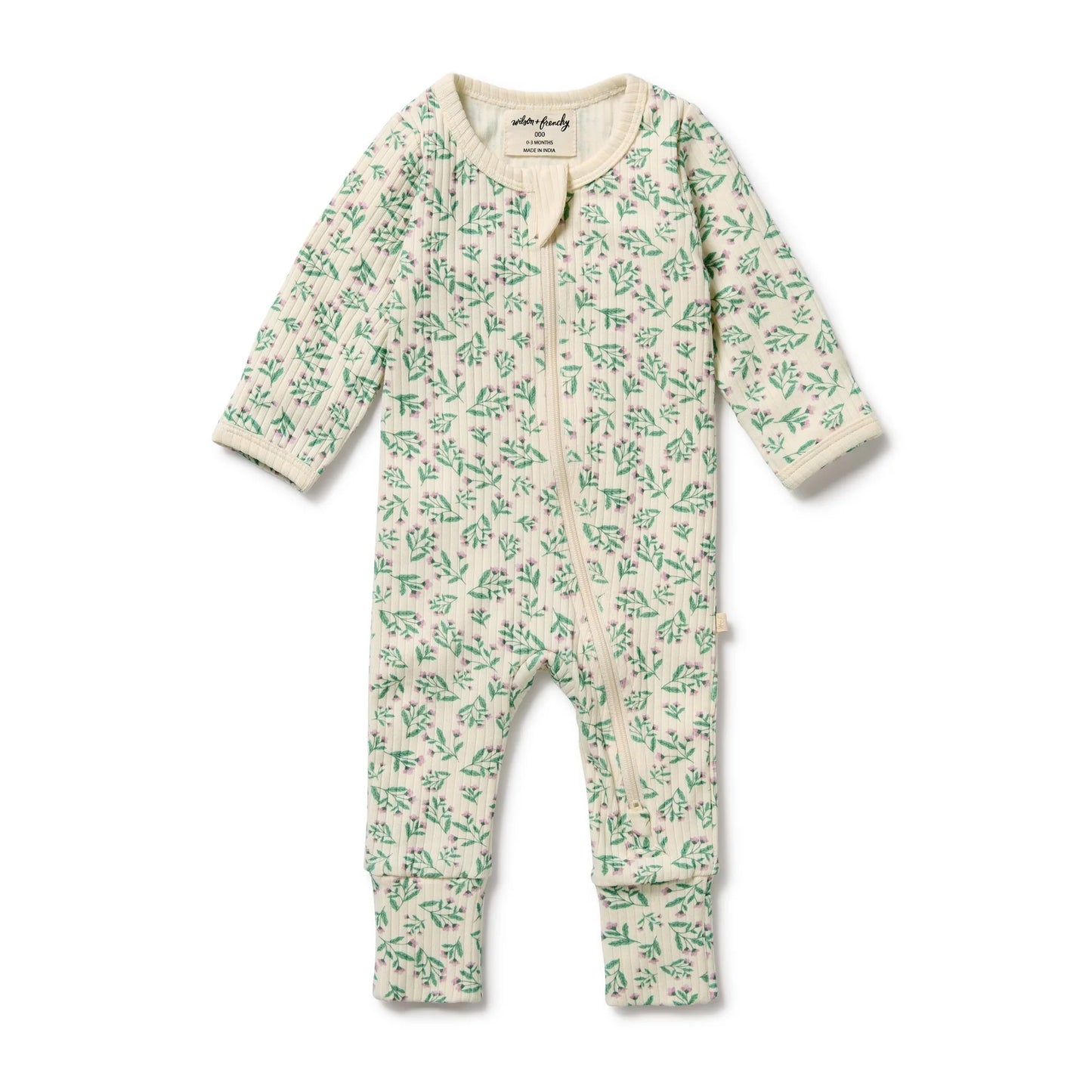 Periwinkle Organic Zipsuit w Feet