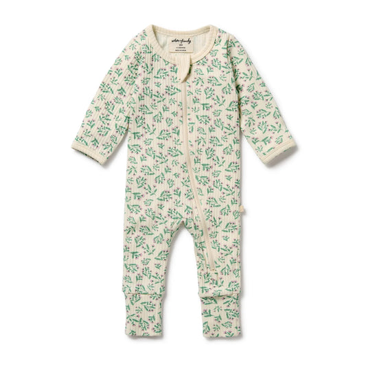 Periwinkle Organic Zipsuit w Feet