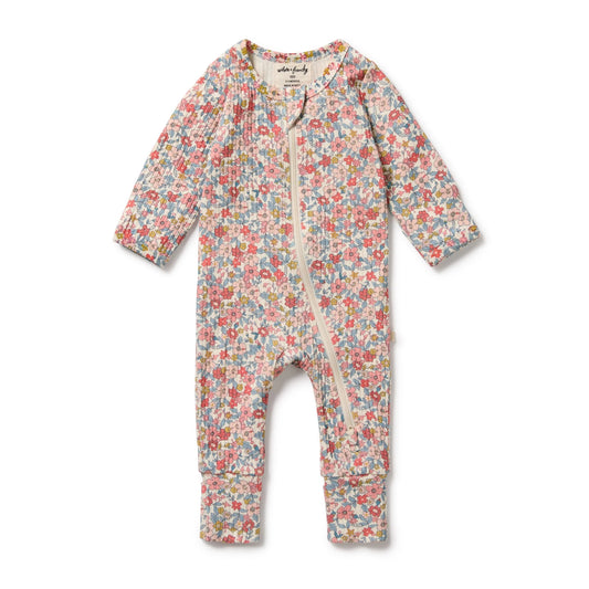 Summer Bloom Organic Zipsuit w Feet
