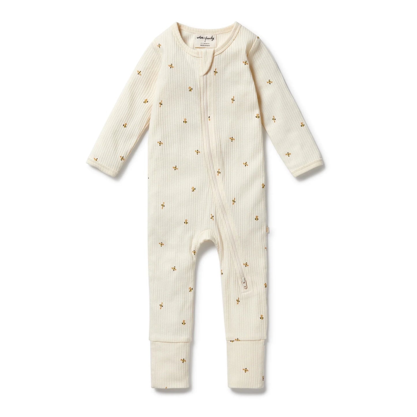 Bee Mine Organic Zipsuit w Feet