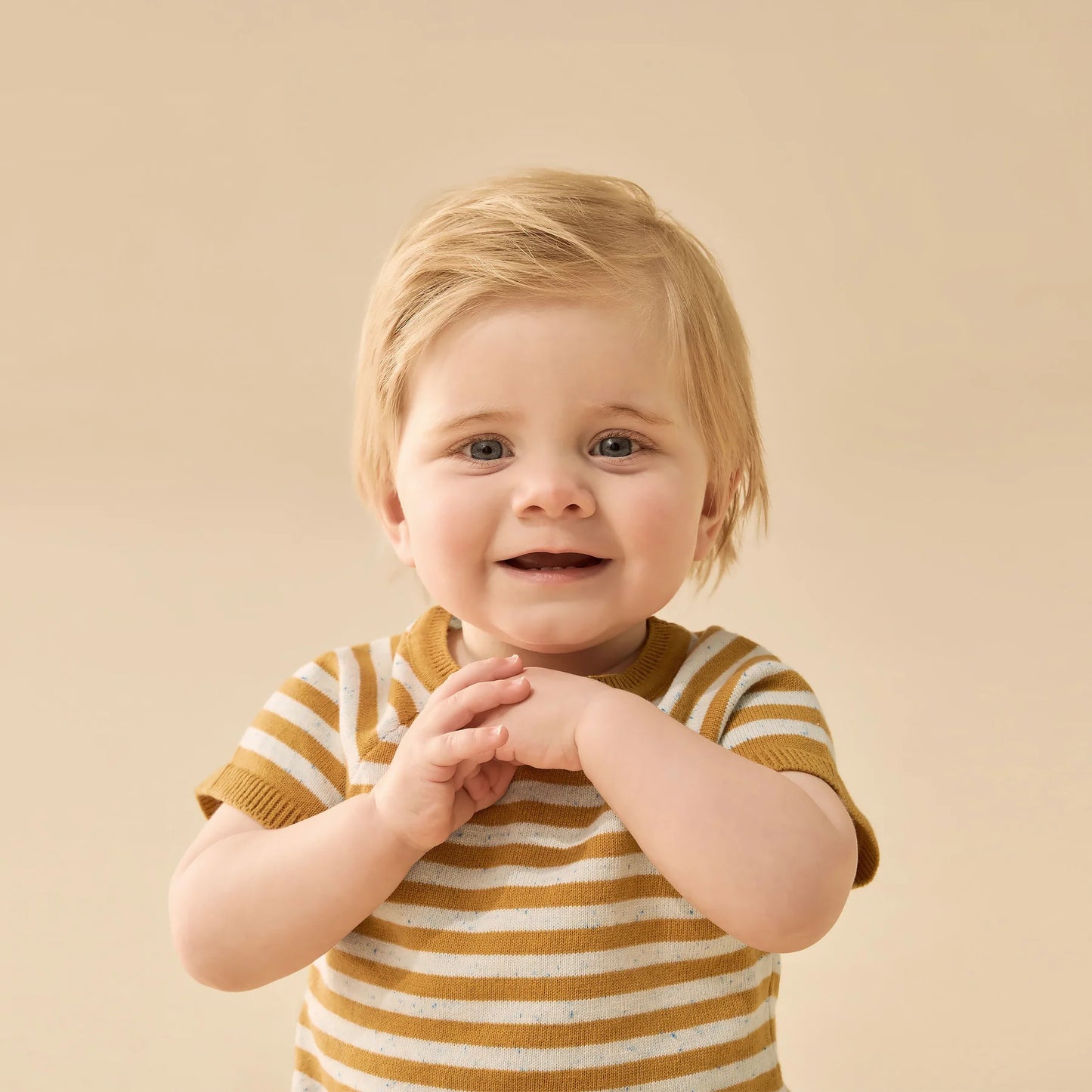 Golden Wave Stripe Organic Knitted Set