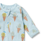Frosty Friends Organic Zipsuit w Feet