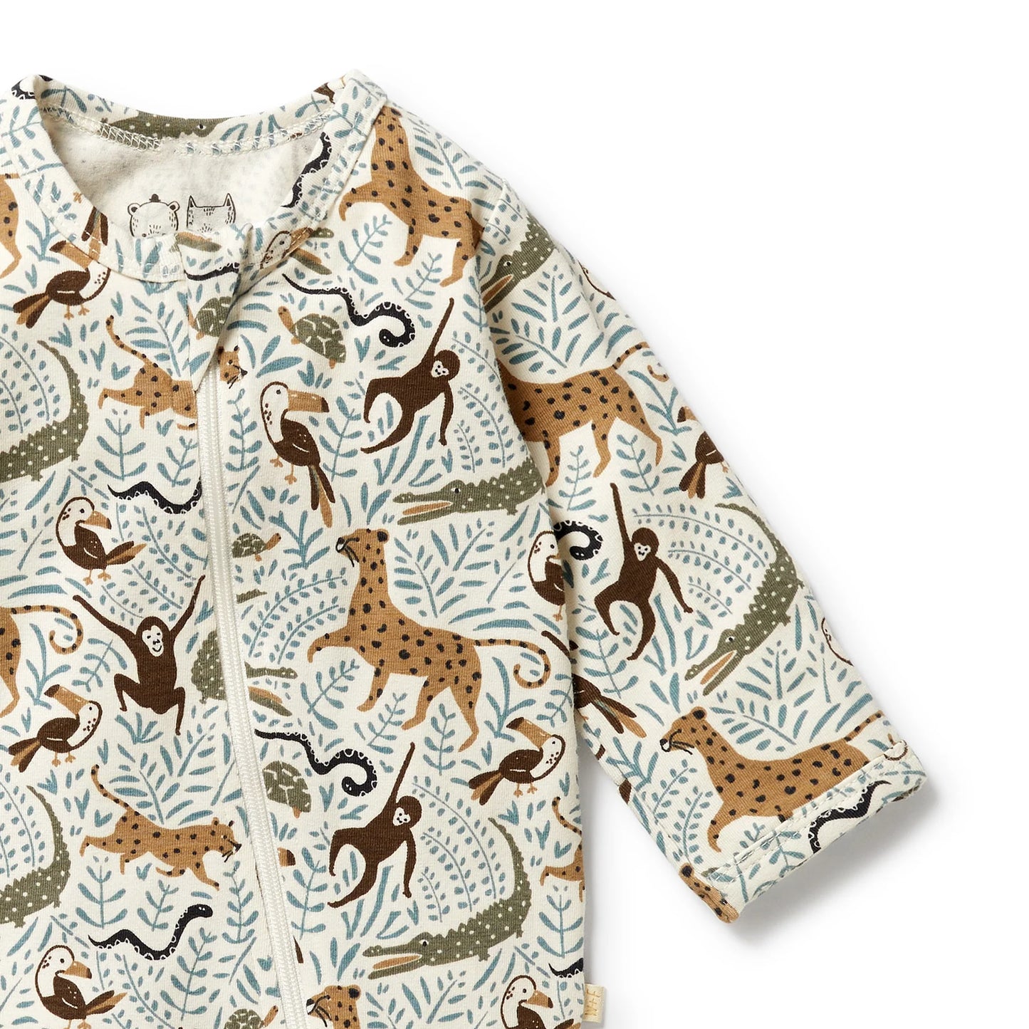Mini Jungle Organic Zipsuit w Feet