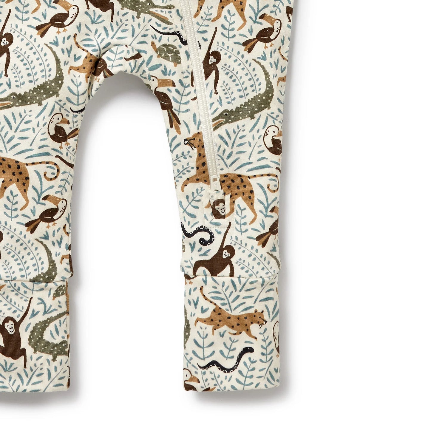 Mini Jungle Organic Zipsuit w Feet