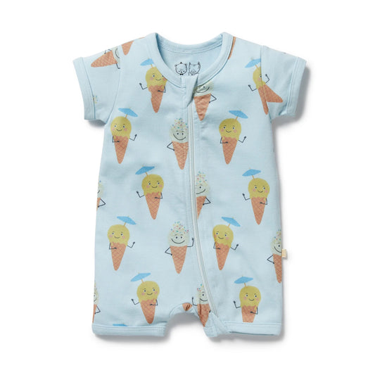 Frosty Friends Organic Boyleg Zipsuit