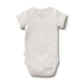Organic Stripe Rib S/S Bodysuit - Clay
