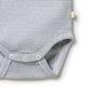 Organic Stripe Rib S/S Bodysuit - Rain Drop
