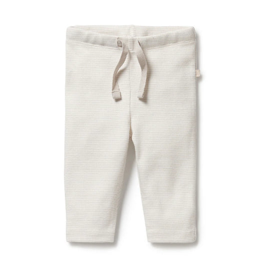 Organic Stripe Rib Leggings - Clay