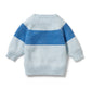 Knitted Stripe Jumper - Blue Fleck