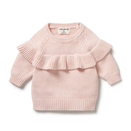 Knitted Ruffle Jumper - Pink
