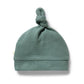 Organic Waffle Knot Hat - Pine Green