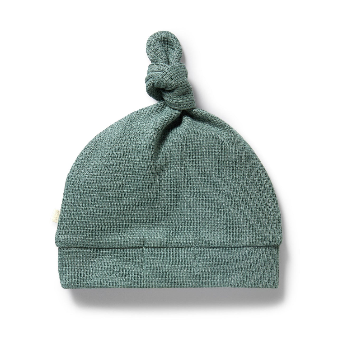 Organic Waffle Knot Hat - Pine Green