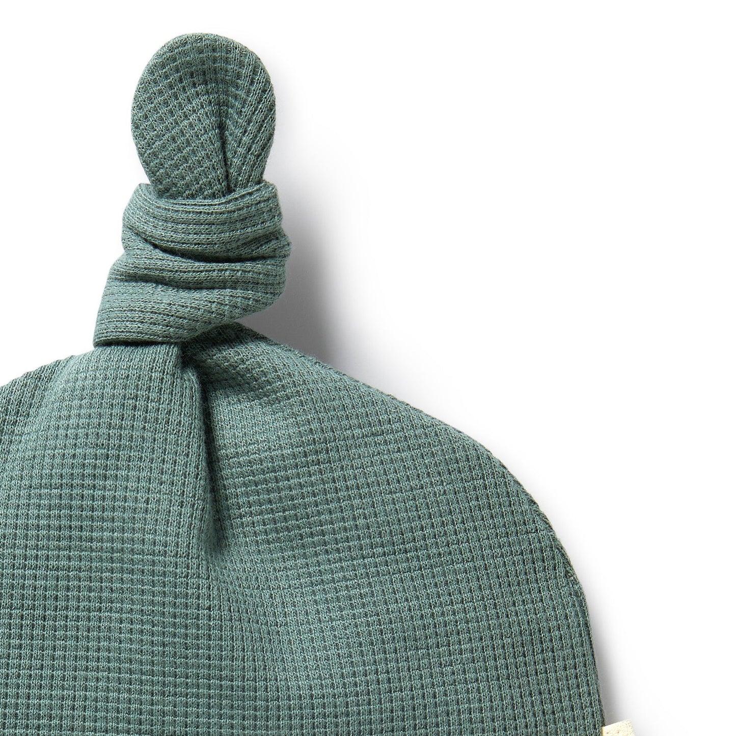 Organic Waffle Knot Hat - Pine Green