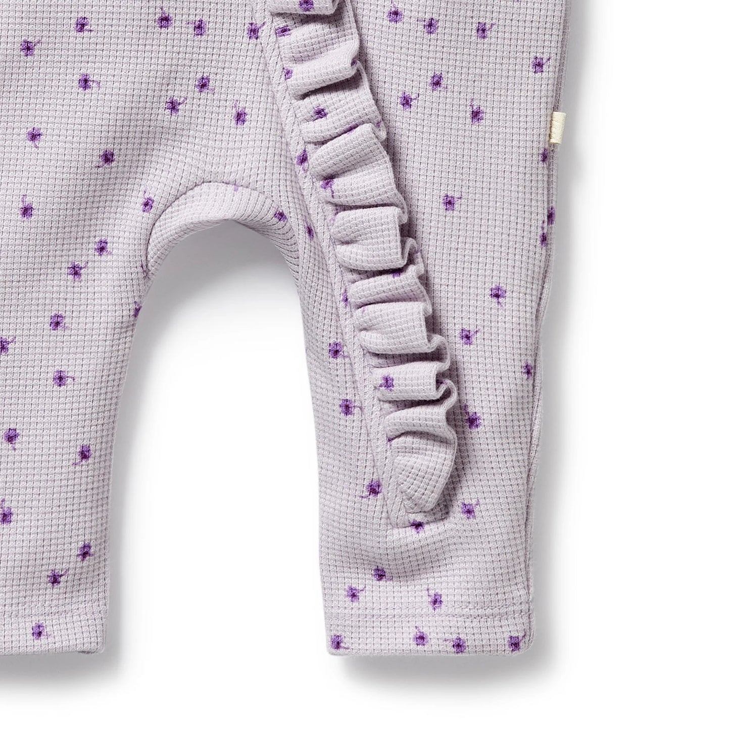 Organic Waffle Ruffle Zipsuit - Lulu Daisy