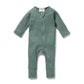 Organic Waffle Zip Suit - Pine Green