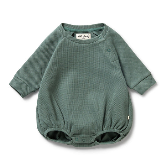 Organic Waffle Bodysuit - Pine Green