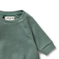 Organic Waffle Bodysuit - Pine Green