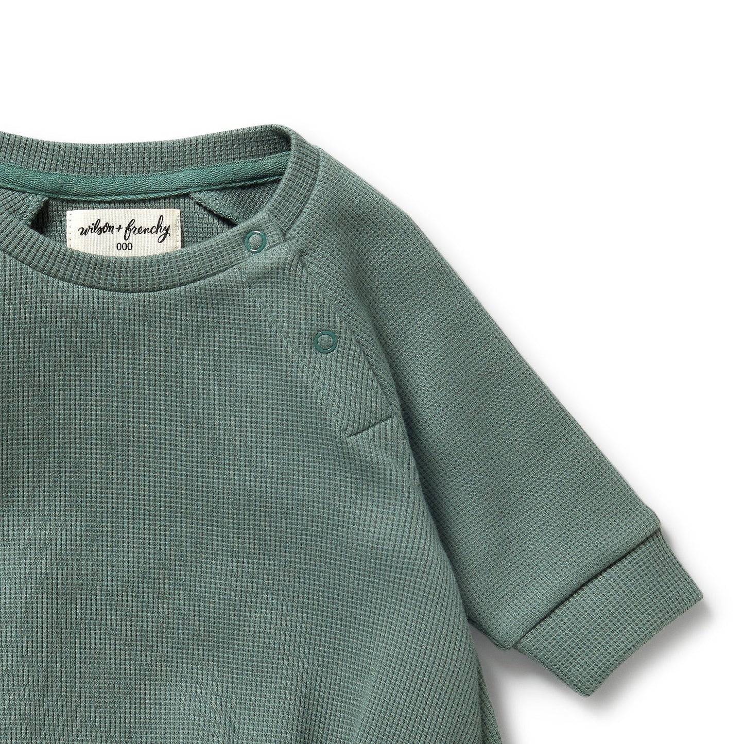Organic Waffle Bodysuit - Pine Green