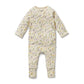 Organic Zipsuit w Feet - Bella Floral