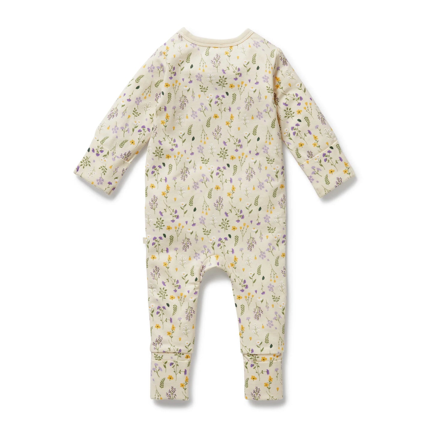 Organic Zipsuit w Feet - Bella Floral