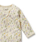 Organic Zipsuit w Feet - Bella Floral