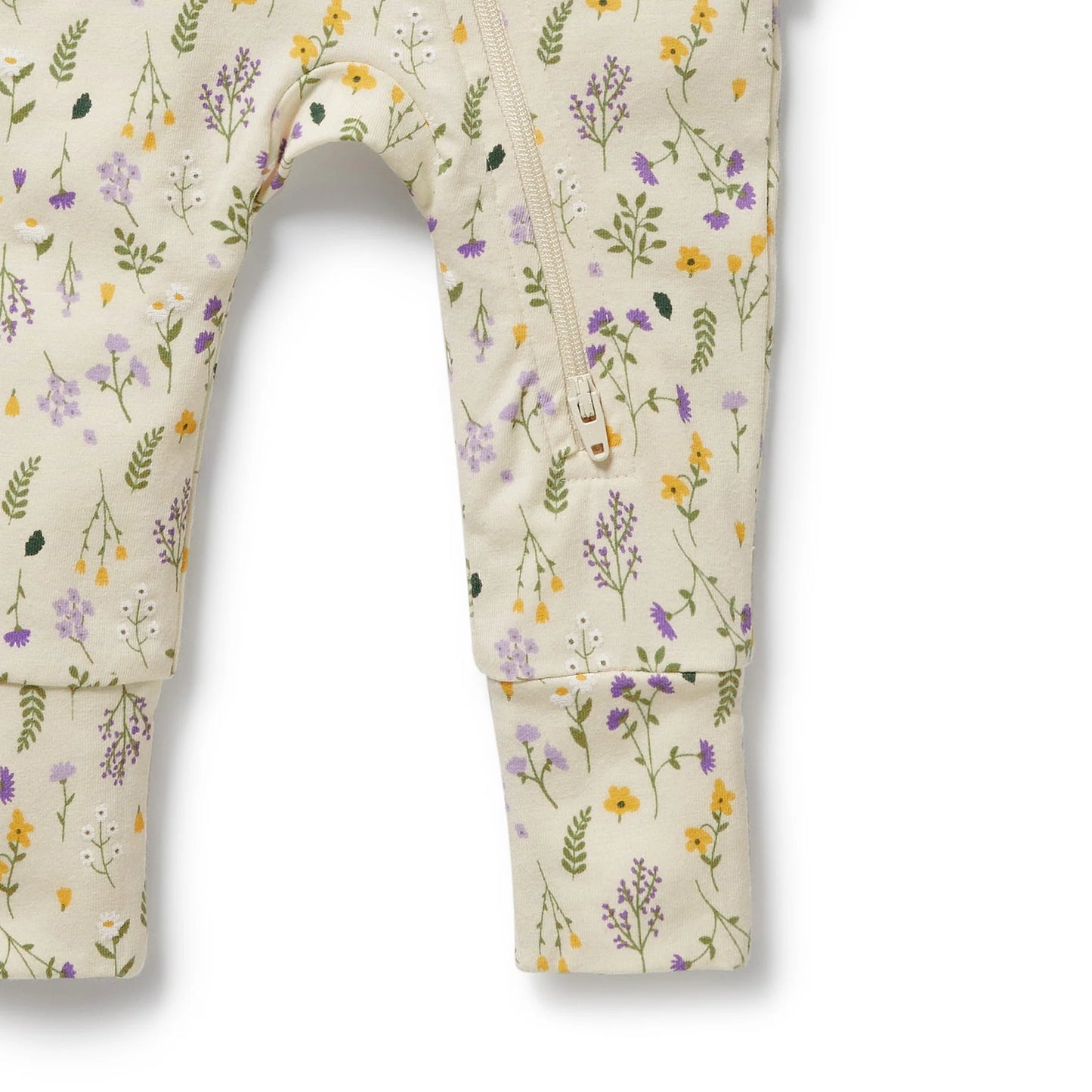 Organic Zipsuit w Feet - Bella Floral