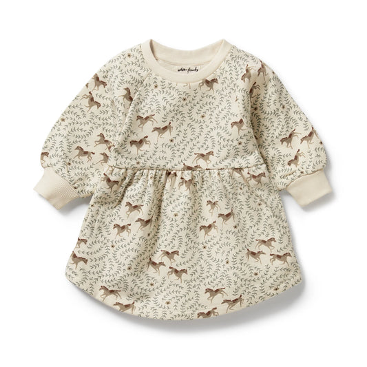 Organic Terry Sweat Dress - Trixie Horse