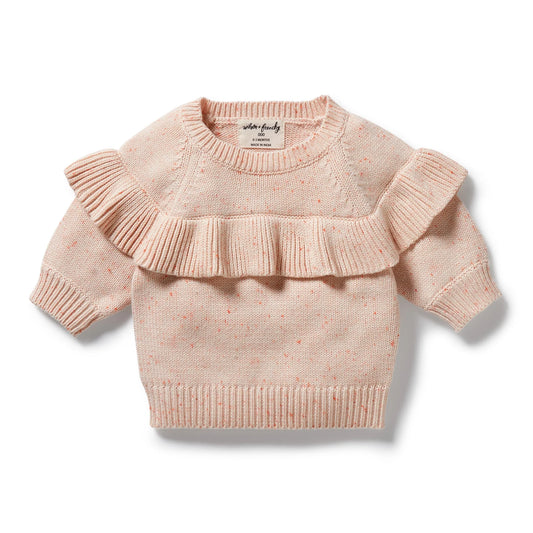Knitted Ruffle Jumper - Fairy Floss