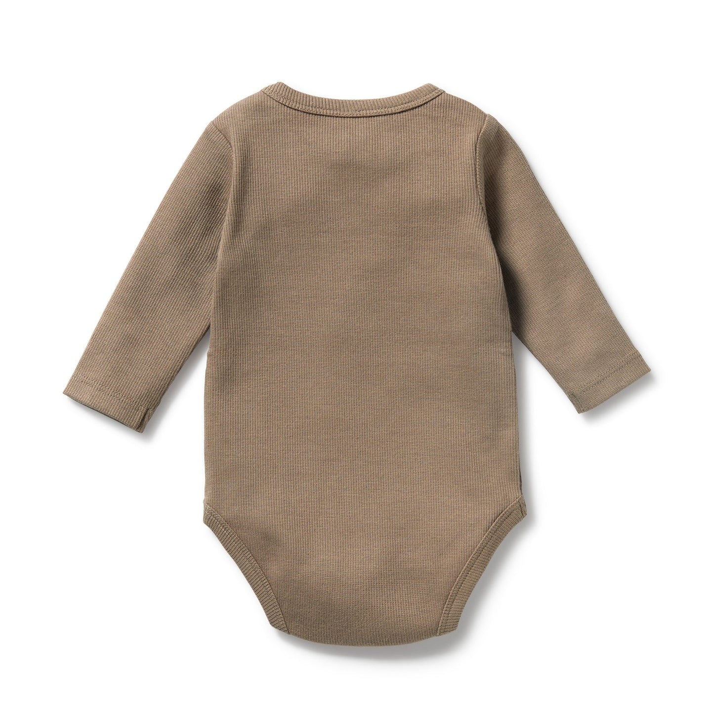 Walnut Organic Rib Long Sleeved Bodysuit