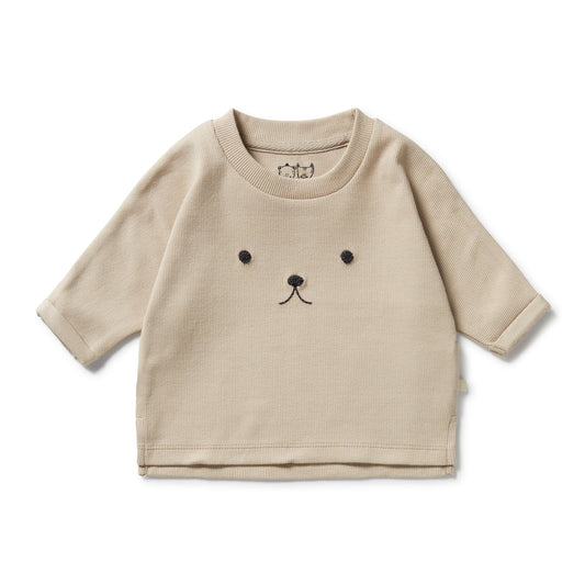 Organic rib L/S Top - Biscuit