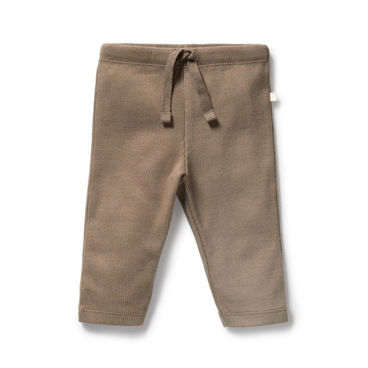 Organic Rib Leggings - Walnut