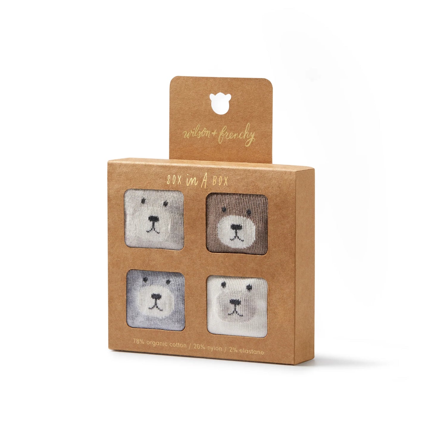 Organic 4Pkt Baby Socks Buttermilk, Oat, Cloud, Walnut