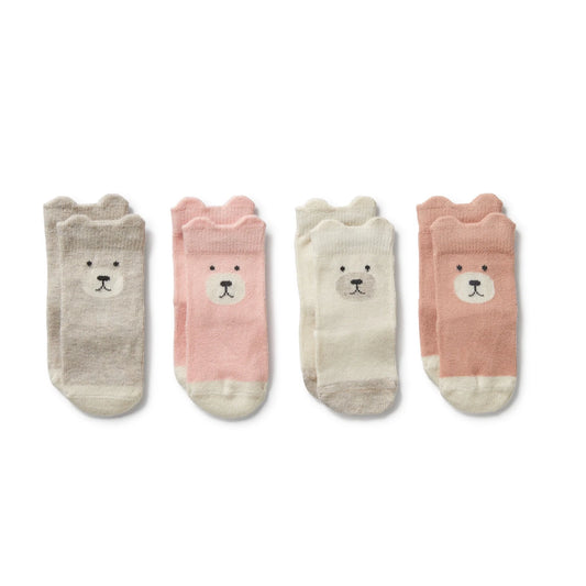 Girls Organic 4Pkt Baby Socks