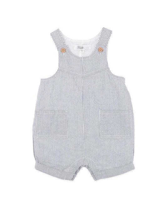Stripe Woven Overalls - Indigo Stripe