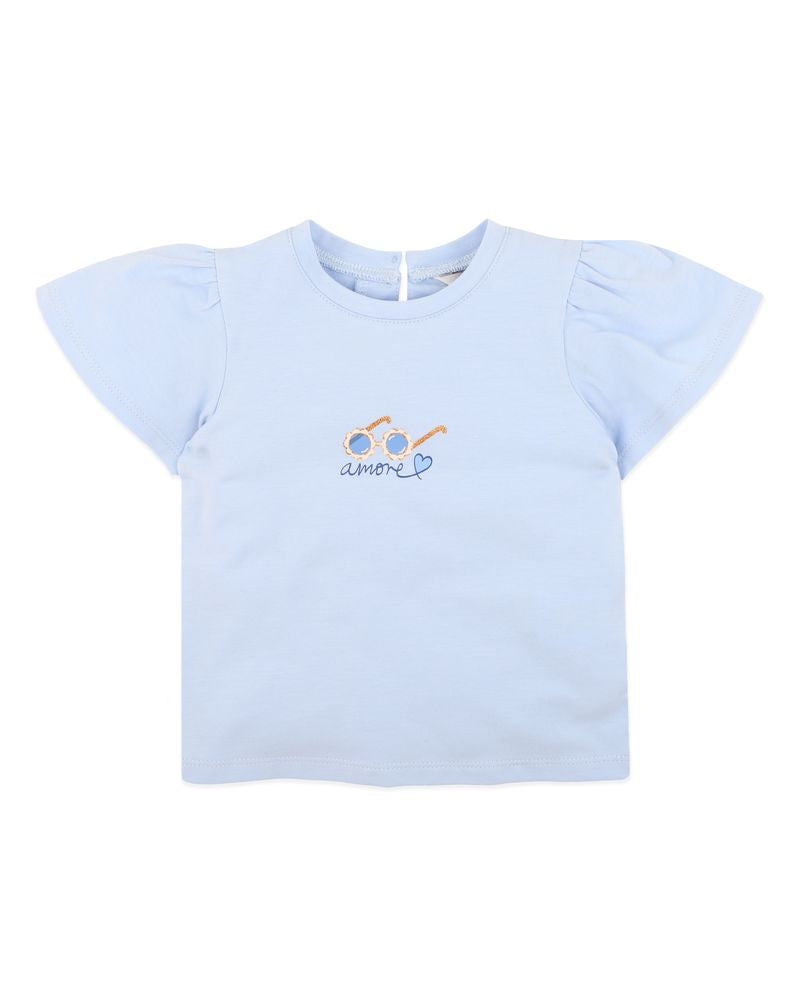 Piccolina  Sunglasses Tee - Soft Blue