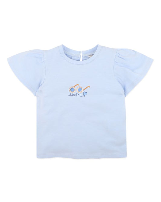 Piccolina  Sunglasses Tee - Soft Blue