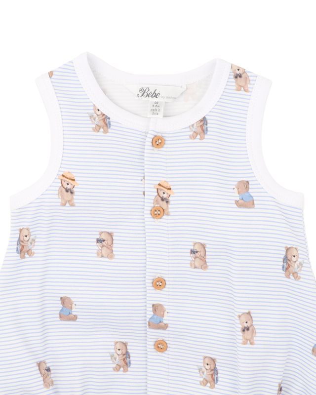 Brady Button Up Bodysuit - Brady Stripe