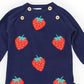 Strawberry Knit Romper - Navy