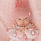 Knitted Pom Beanie - Strawberry
