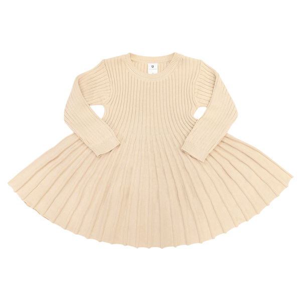 Knit Swing Dress - Beige