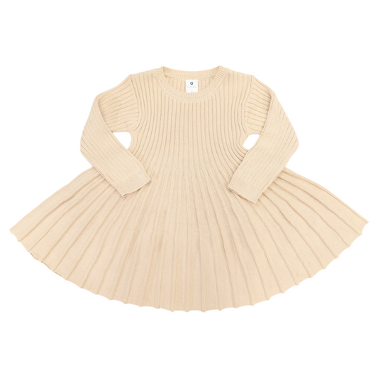 Knit Swing Dress - Beige