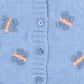Hand Emb. Cardigan - Blue Marl